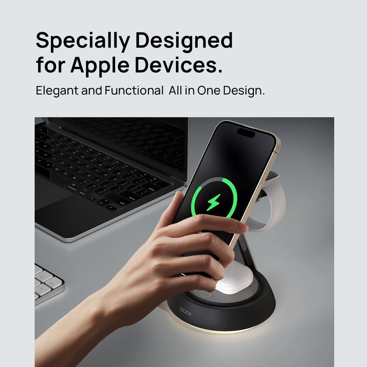 3 in 1 Wireless Charging Station for iPhone iWatch